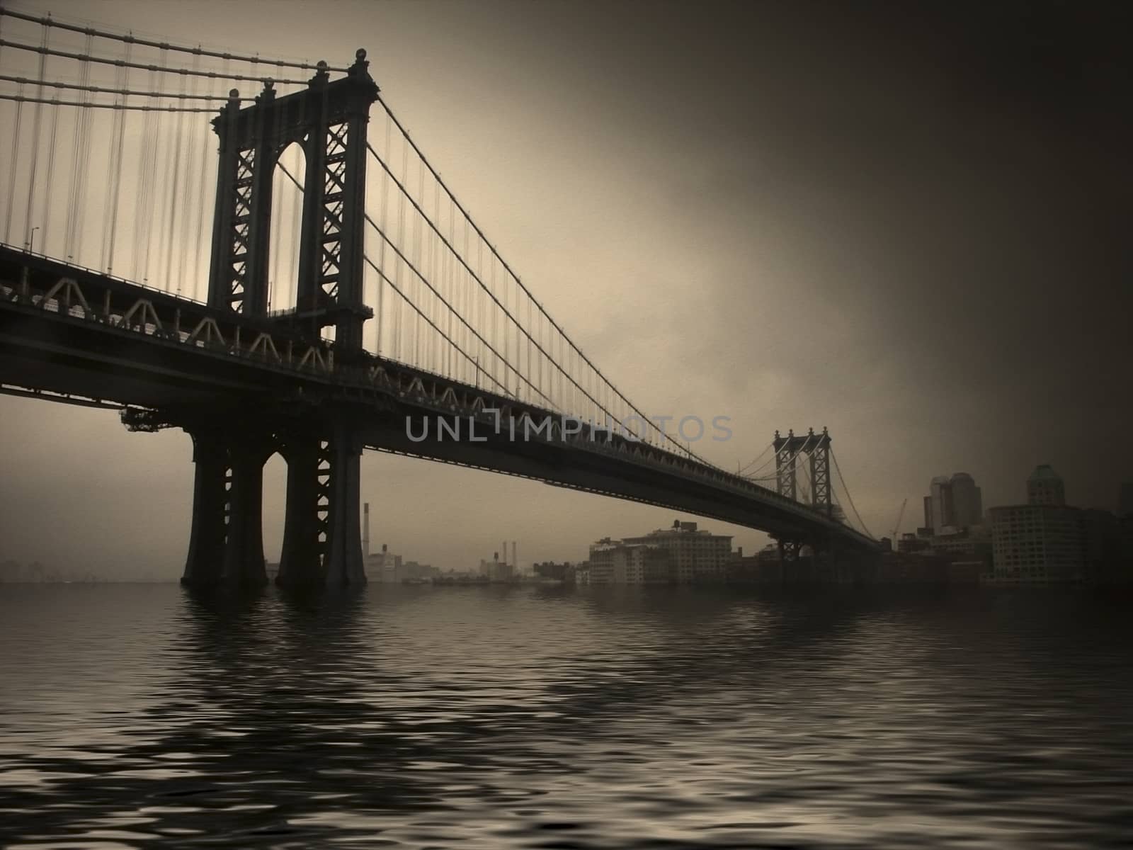 New York. Manhattan Bridge. Retro view