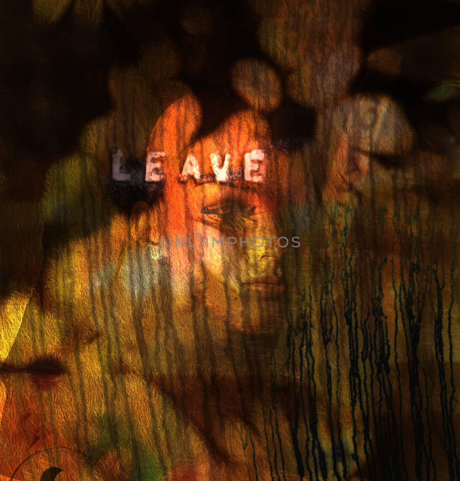 Woman face and leave word by applesstock