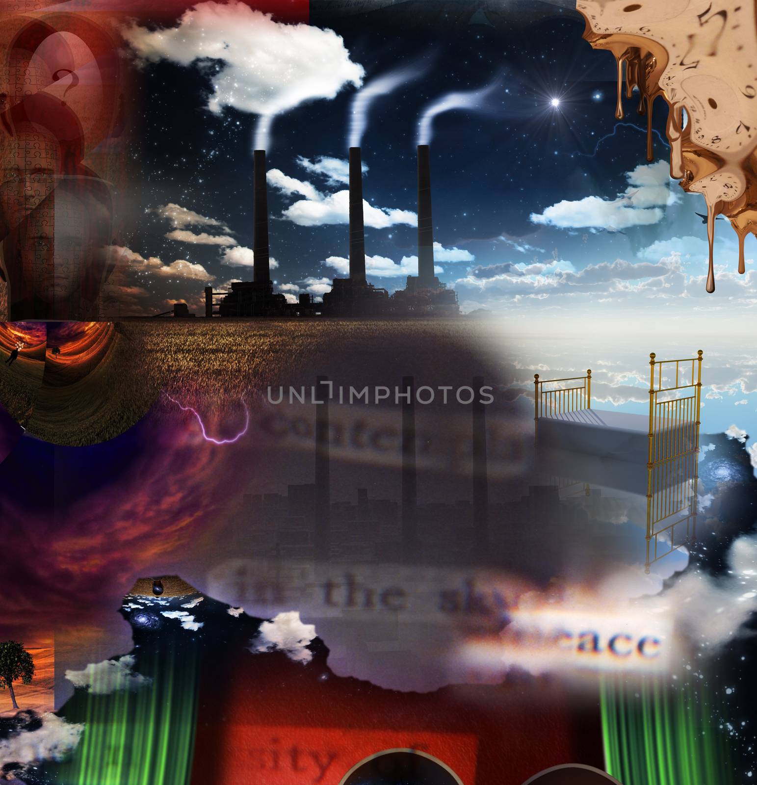 Factory of dreams. Surreal digital art