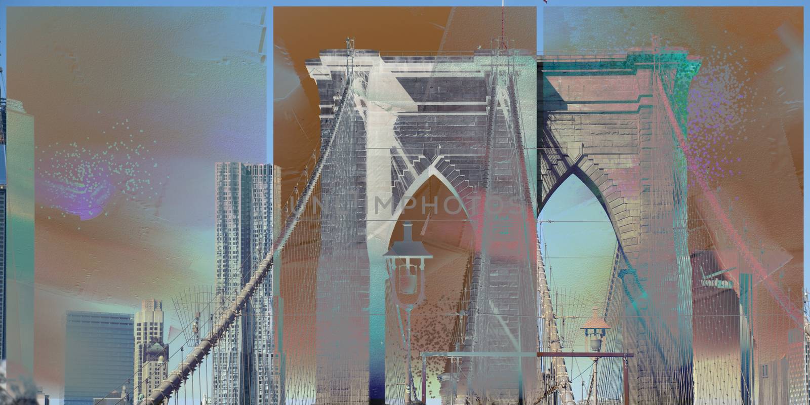 NY Brooklyn Bridge. Modern art