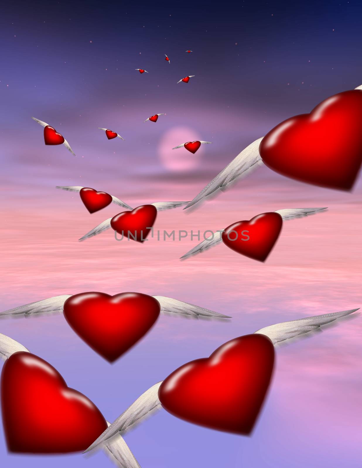Winged hearts by applesstock