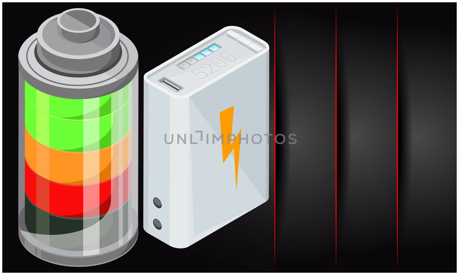 design of different types of battery on abstract backgrounds