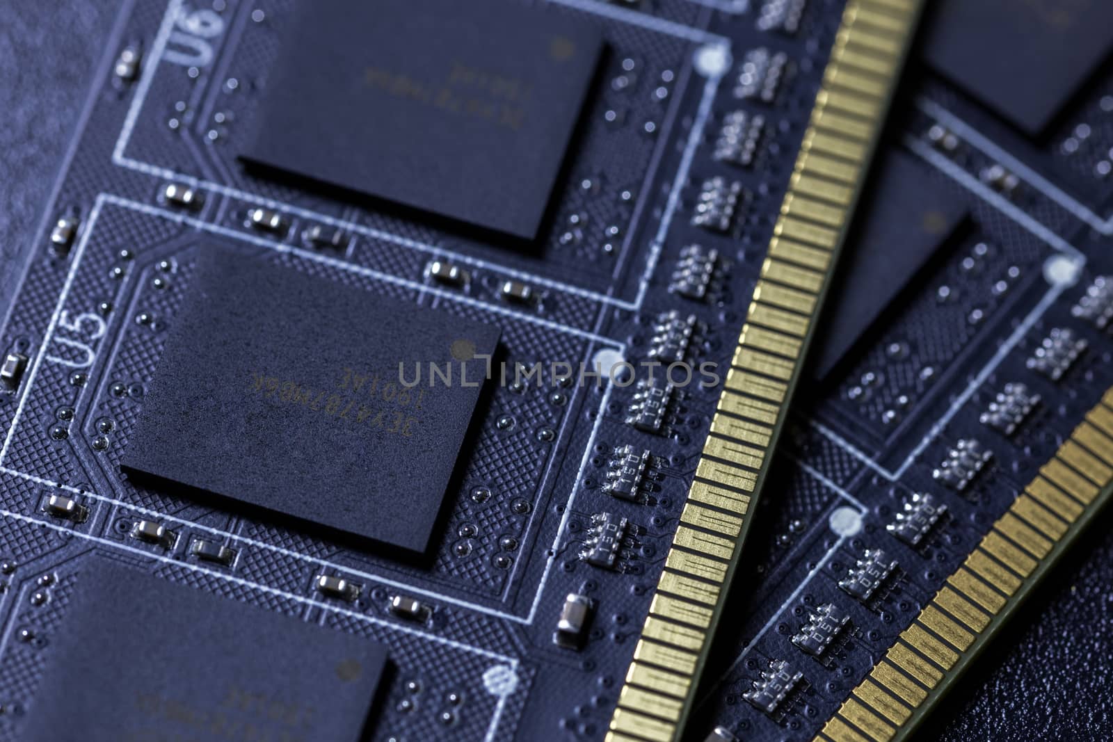 black pc memory universal dark cloesup background with selective focus.