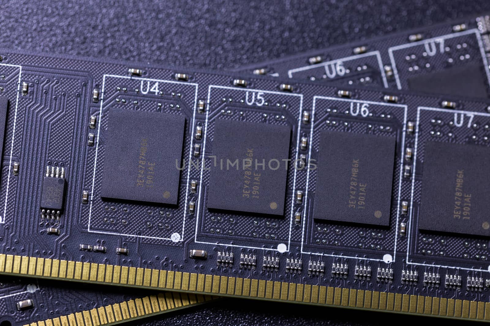 black pc memory universal dark cloesup background with selective focus.