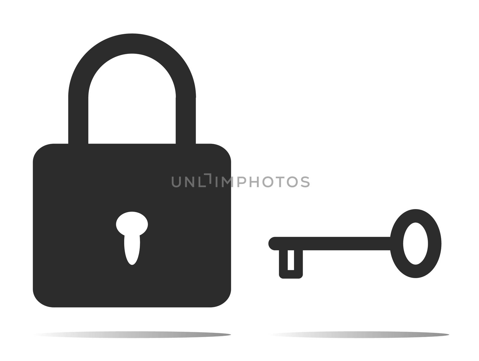 lock and key icon on white background. padlock sign. flat style. by suthee