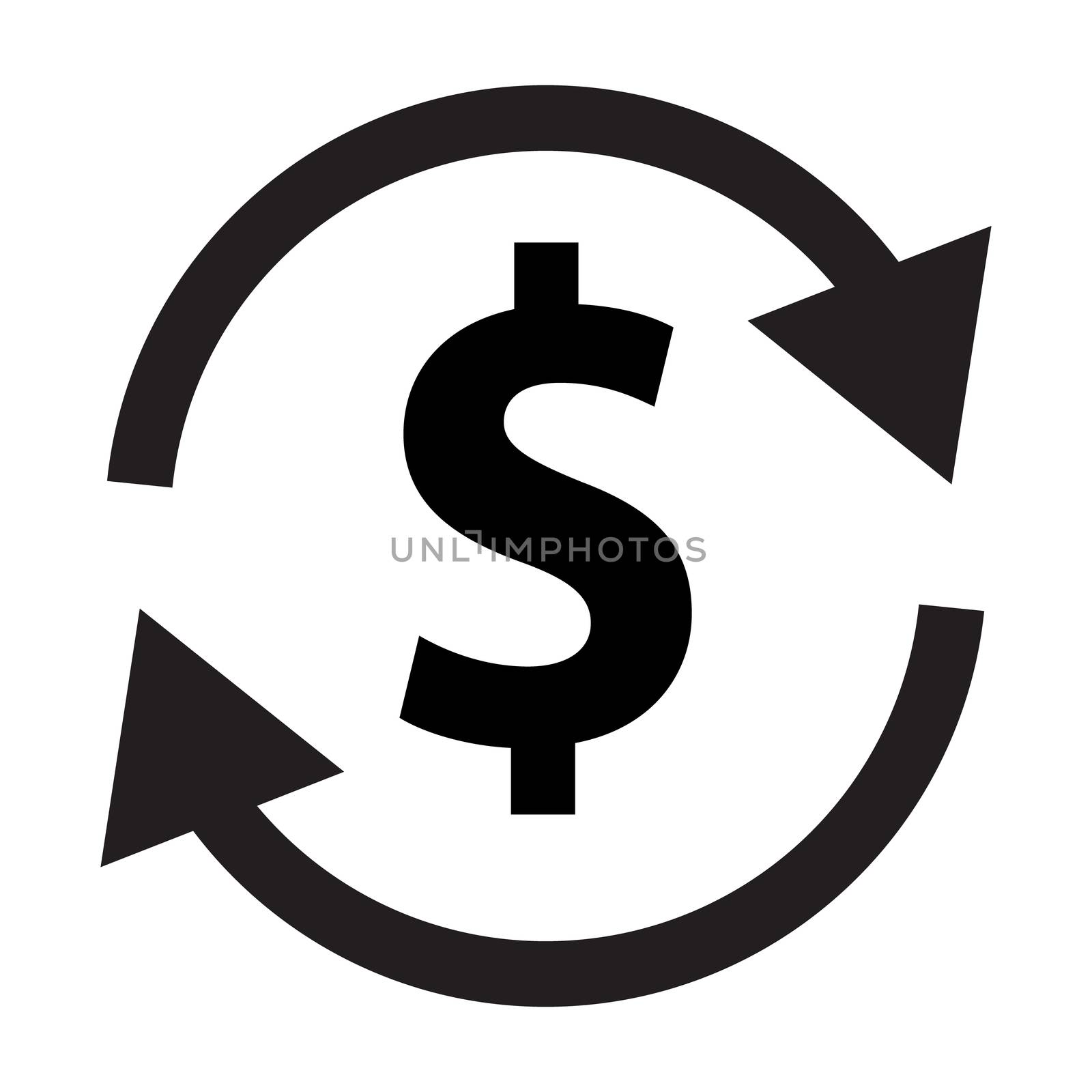 money transfer icon on white background. money sign. flat style. currency exchange icon for your web site design, logo, app, UI. Money convert concept.