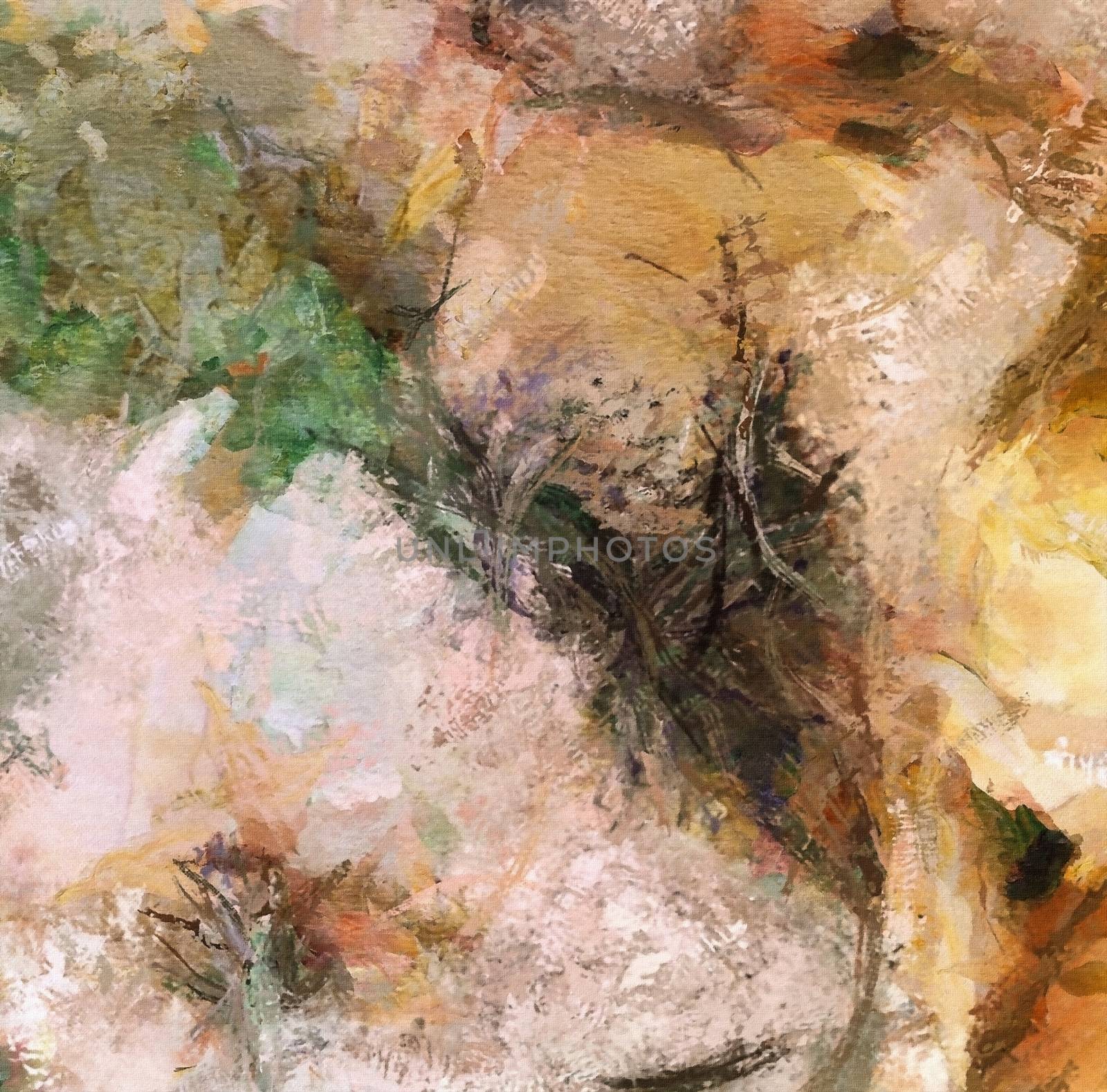 Colorful Abstract Painting. Muted colors