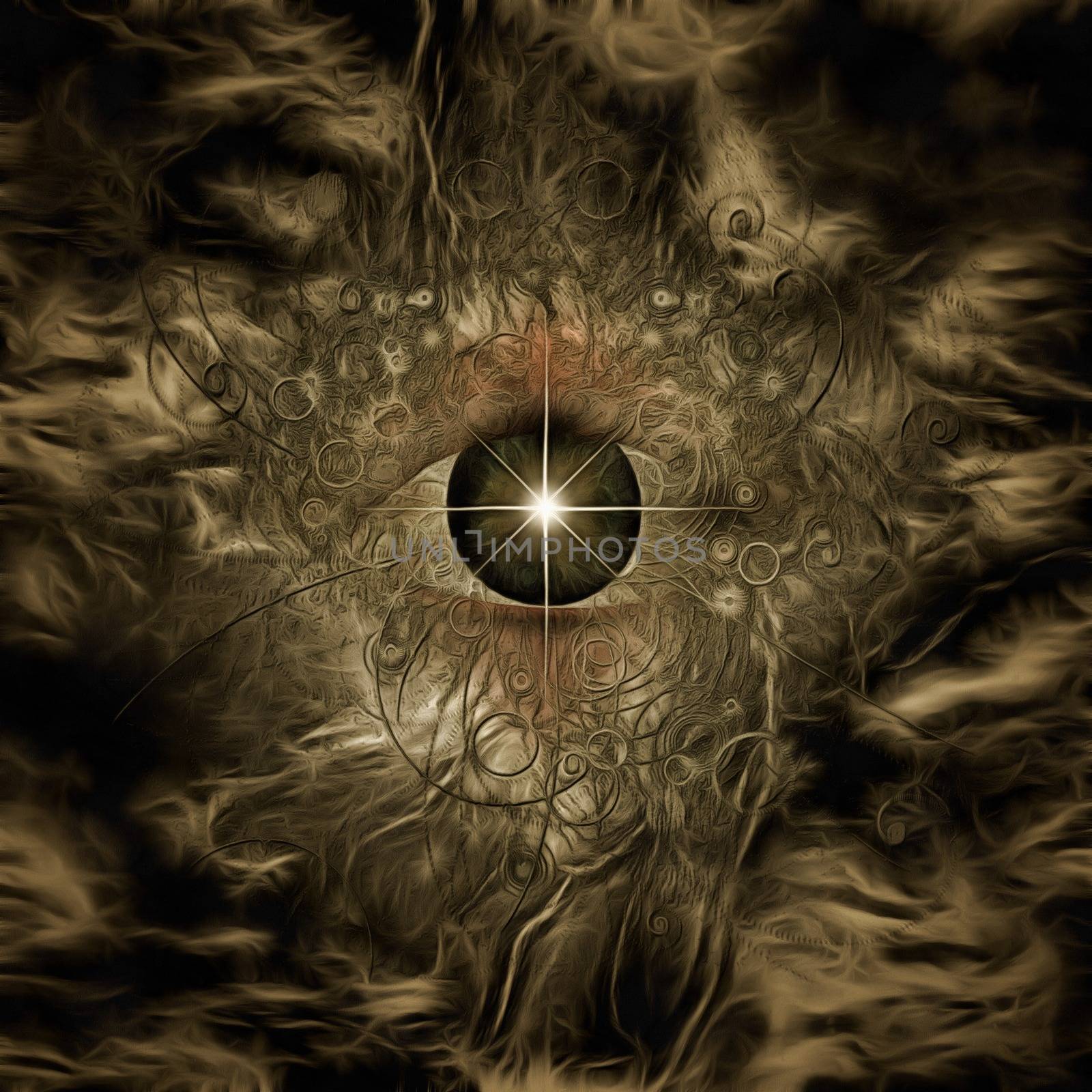 Surreal painting. Eye of God