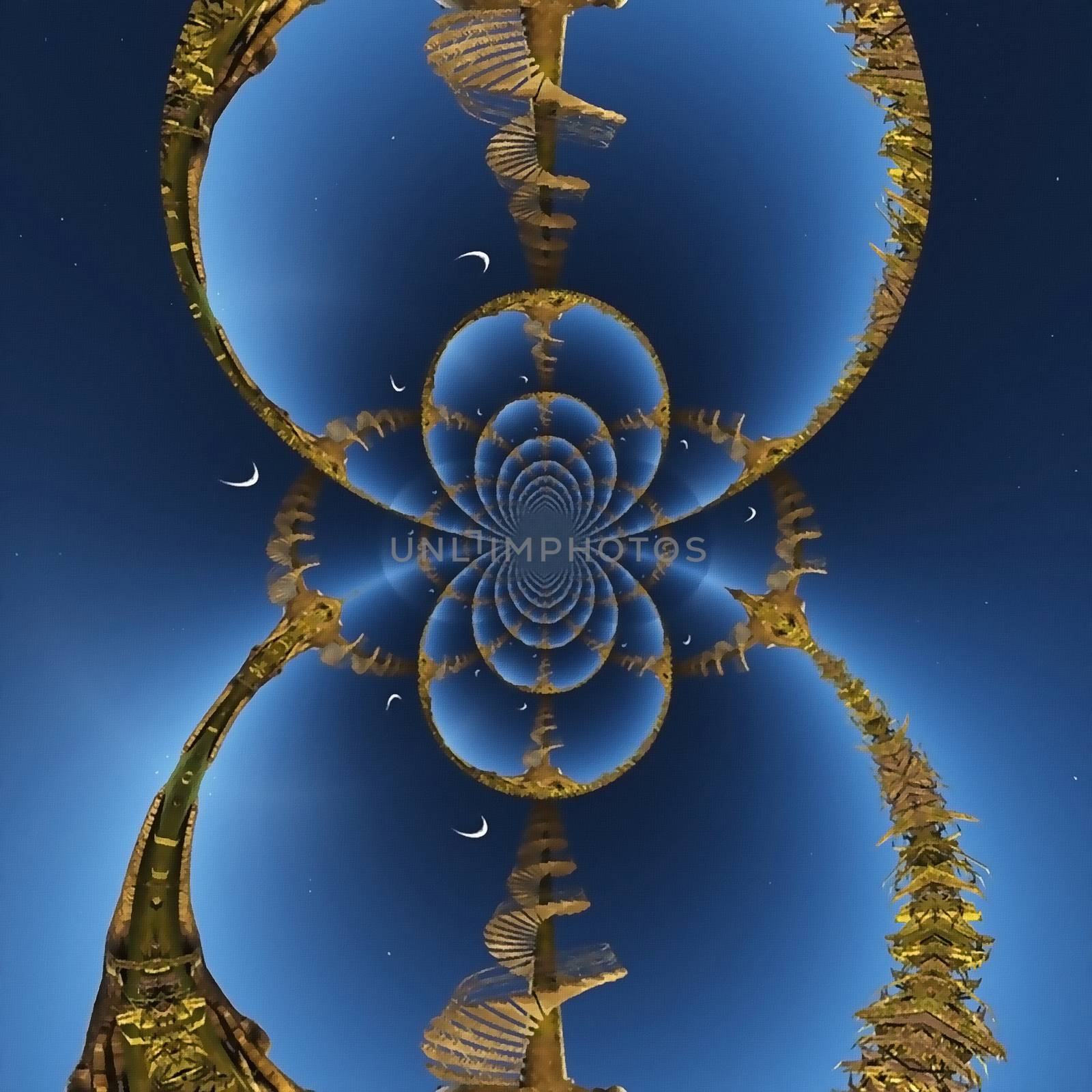 Spiral Stairs to Heaven. Mirrored fractal composition