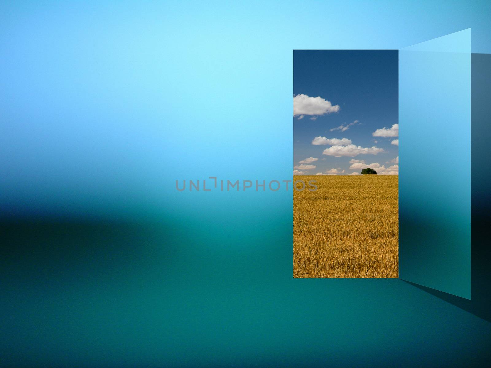 Opening. Open door to another world