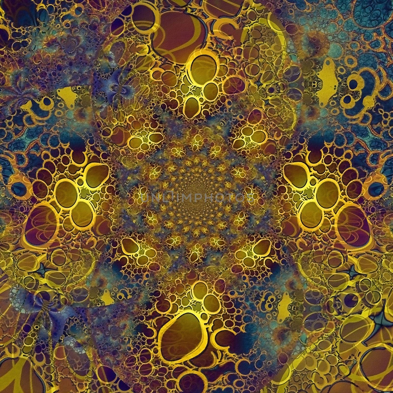 Abstract fractal with ring shapes. 3D rendering
