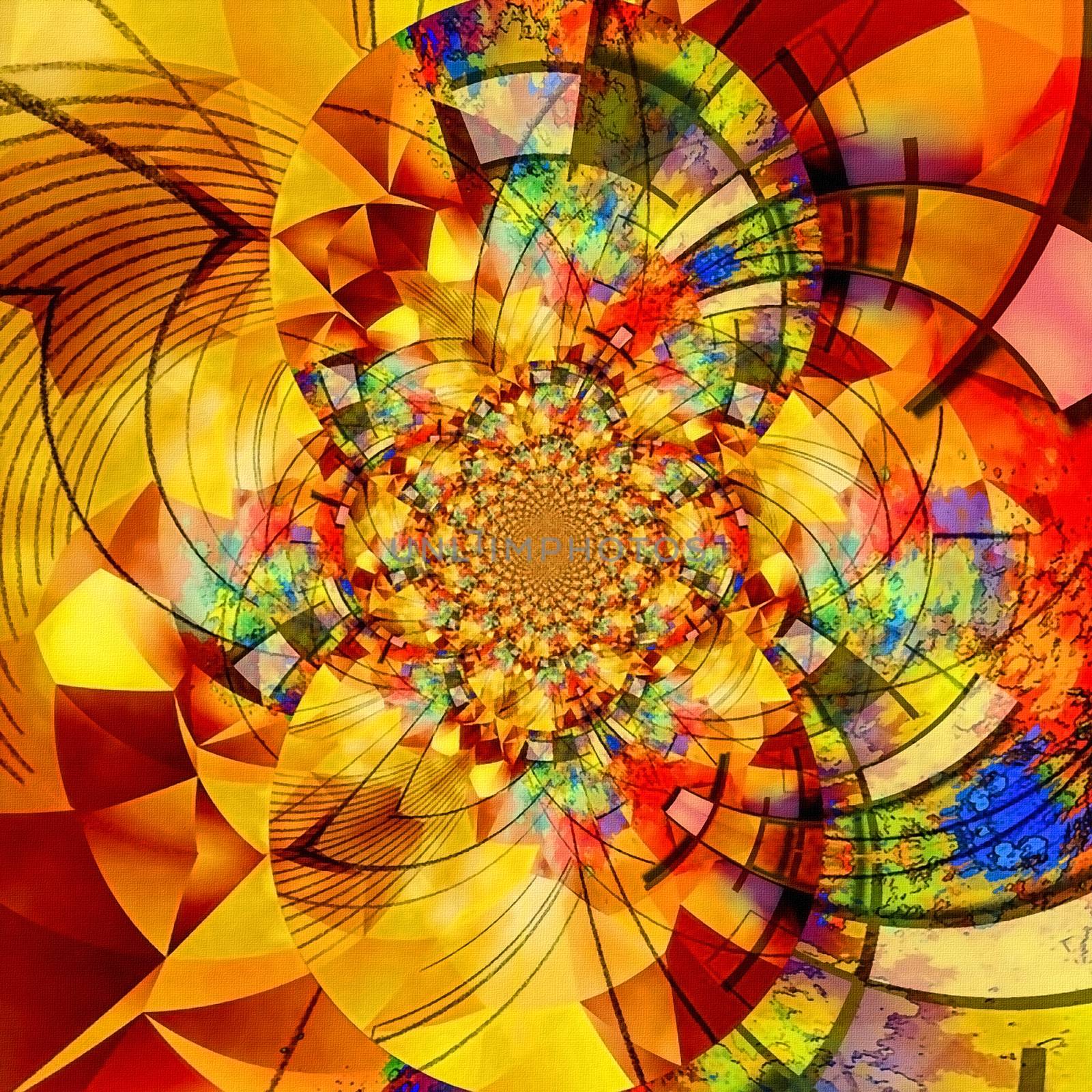Geometric pattern fractal. Kaleidoscope background
