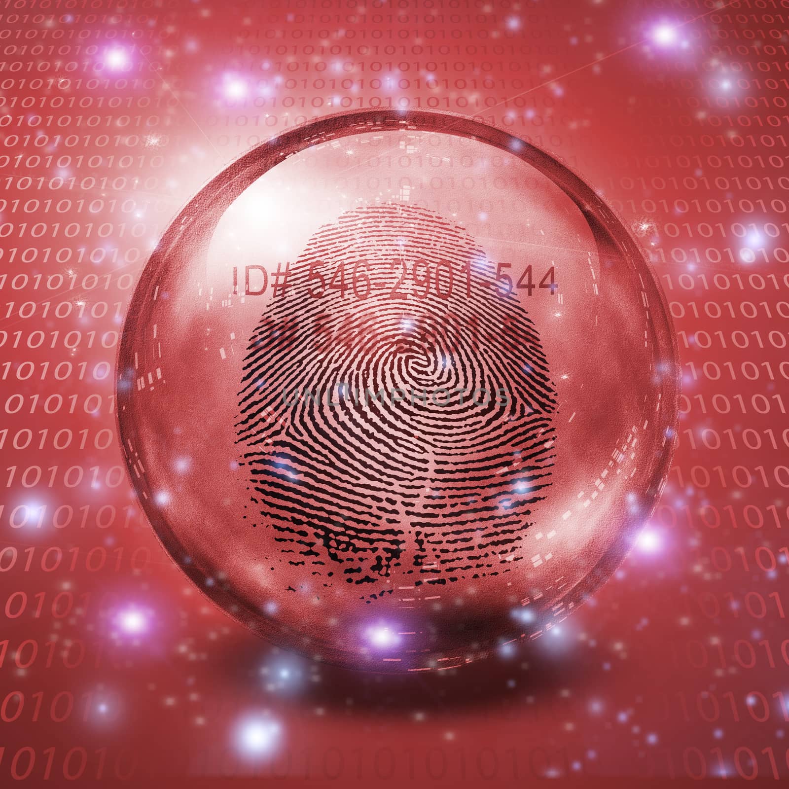 Fingerprint contained in glass sphere with Id Number