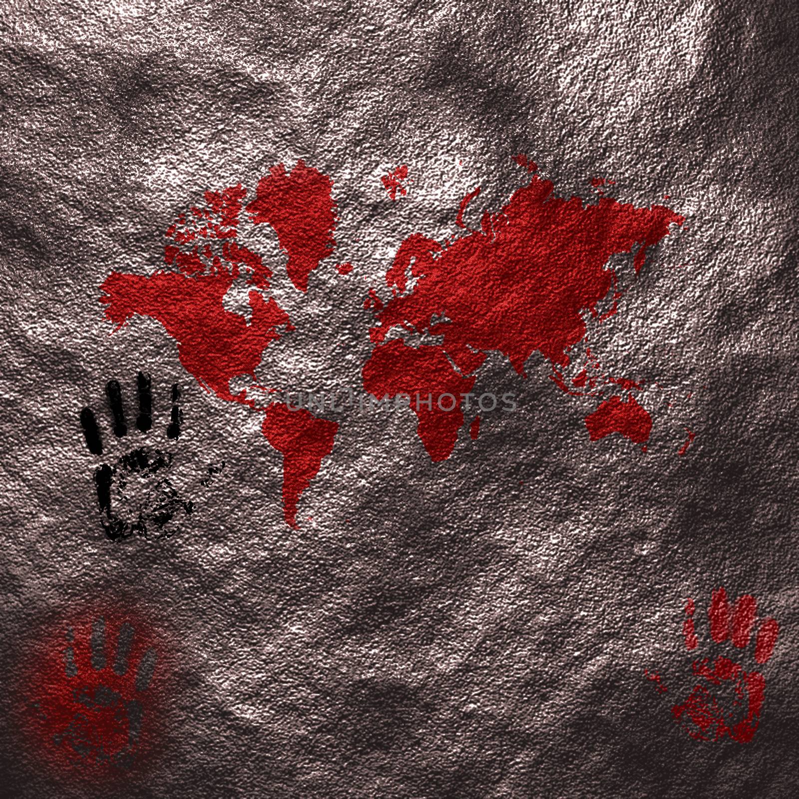 The blood of world. 3D rendering