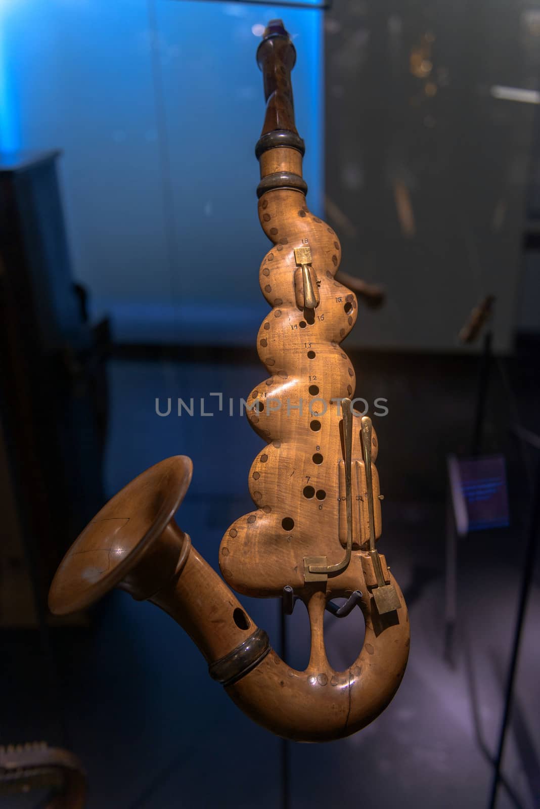 Closeup photo of an aged musical instrument