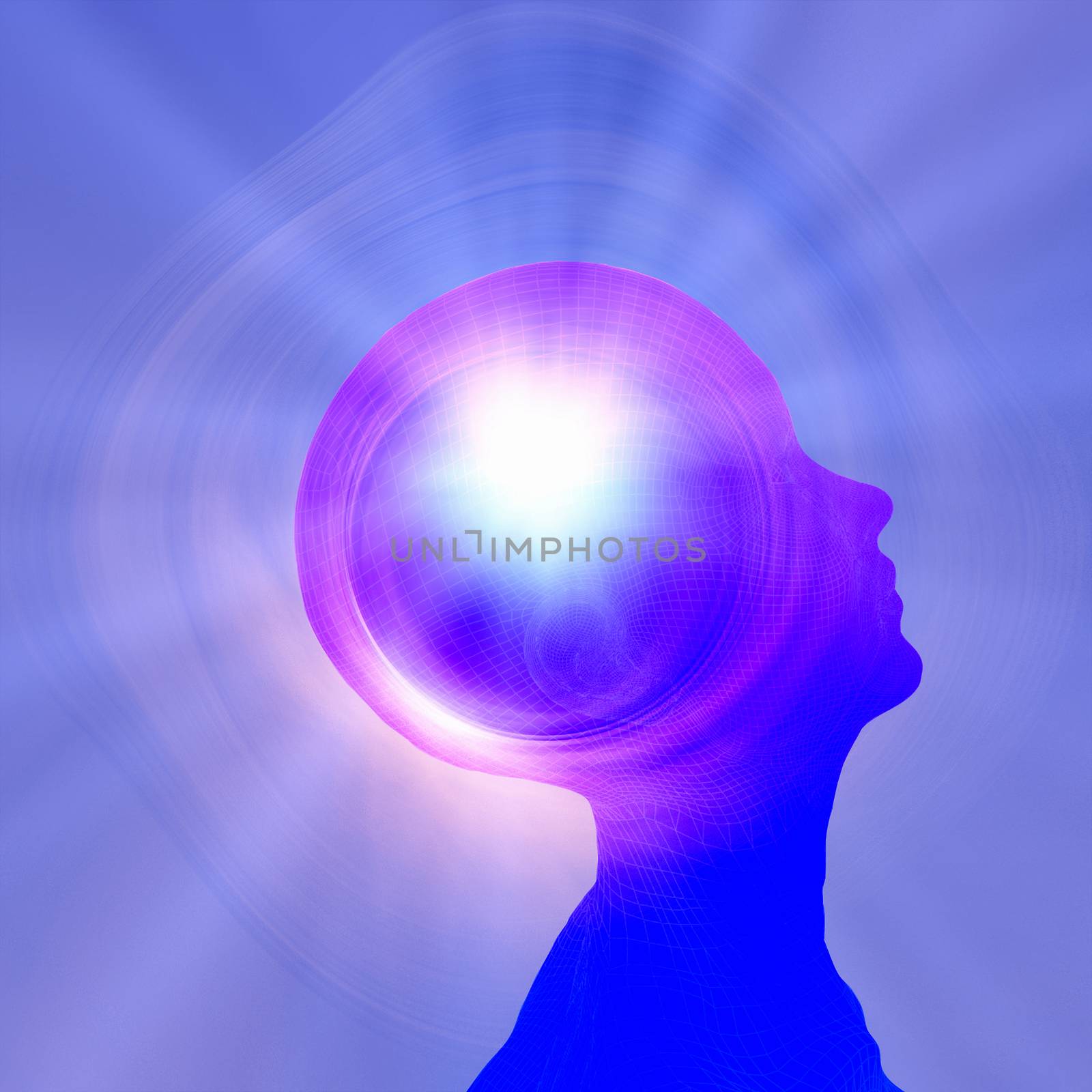 Light in human head by applesstock