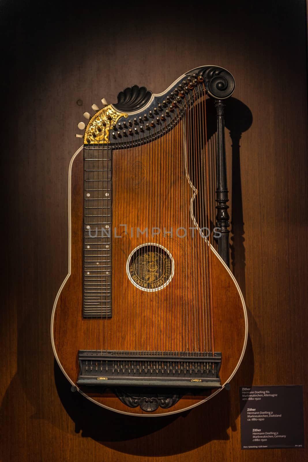 Closeup photo of an aged musical instrument