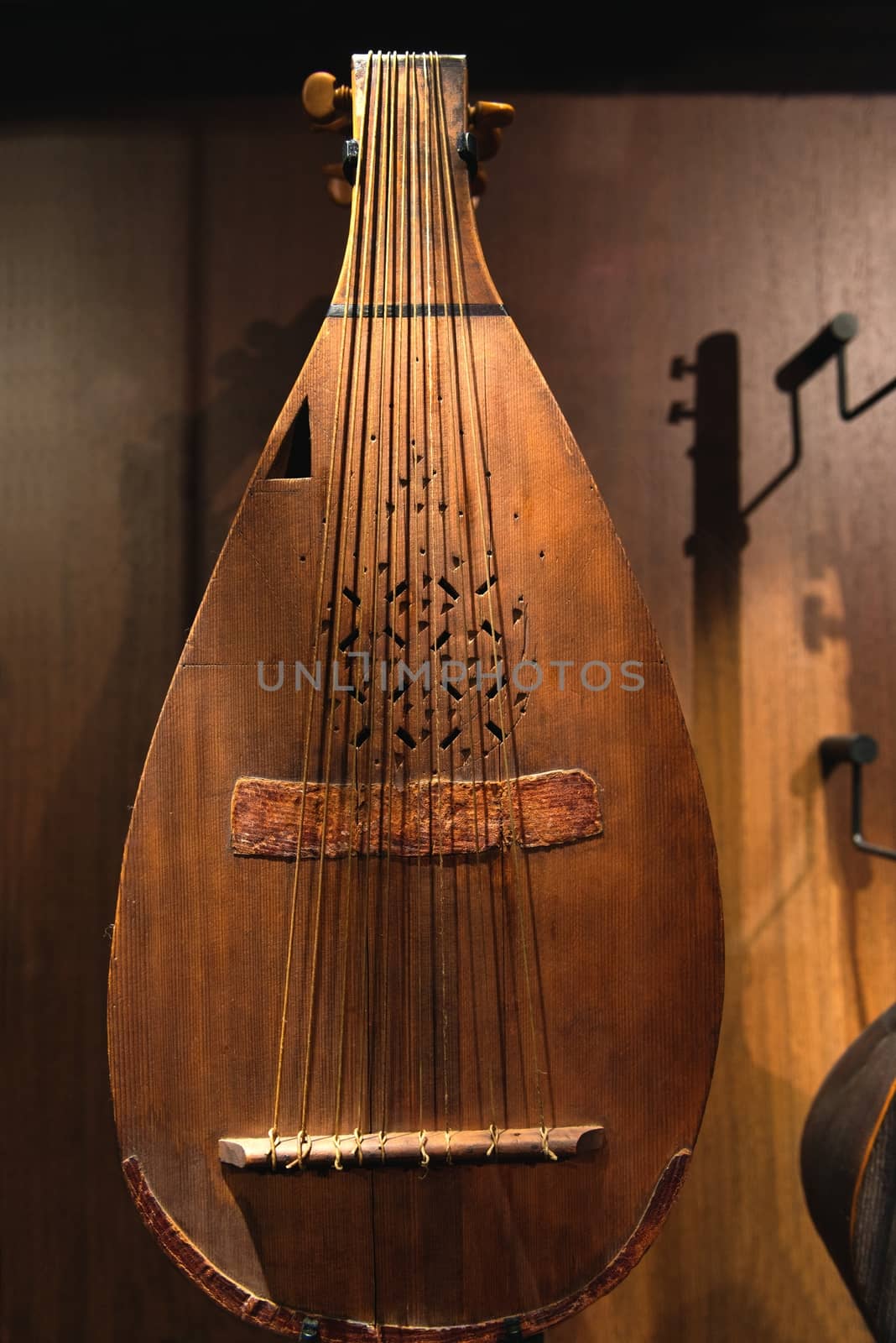 Closeup photo of an aged musical instrument