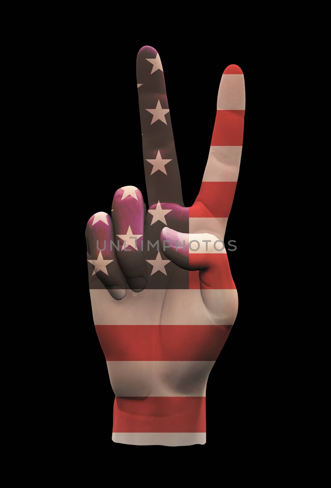 USA Peace Sign. 3D rendering