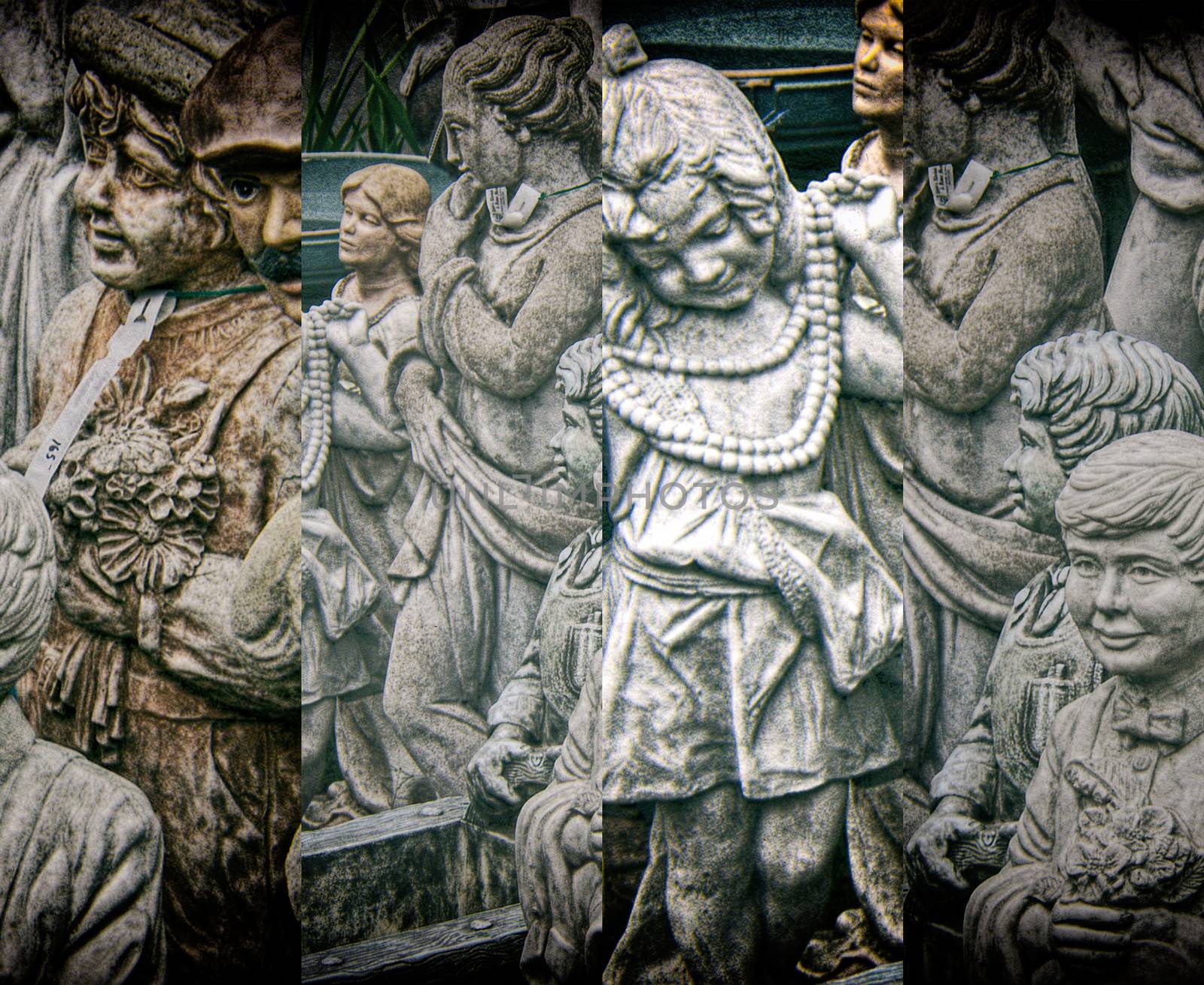 American old stone sculptures