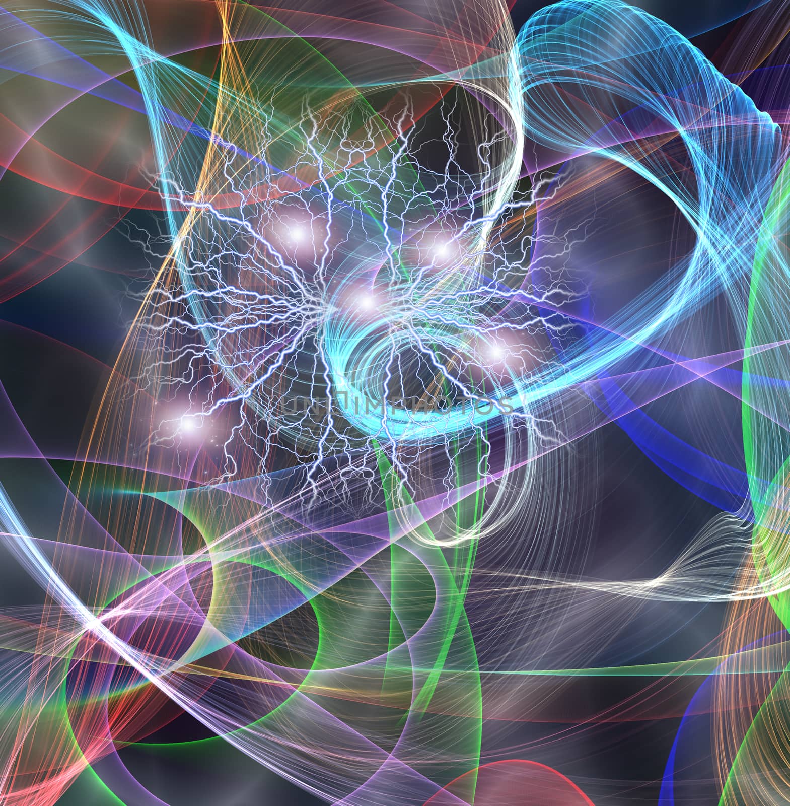 Beautiful Flowing Light Abstract. 3D rendering