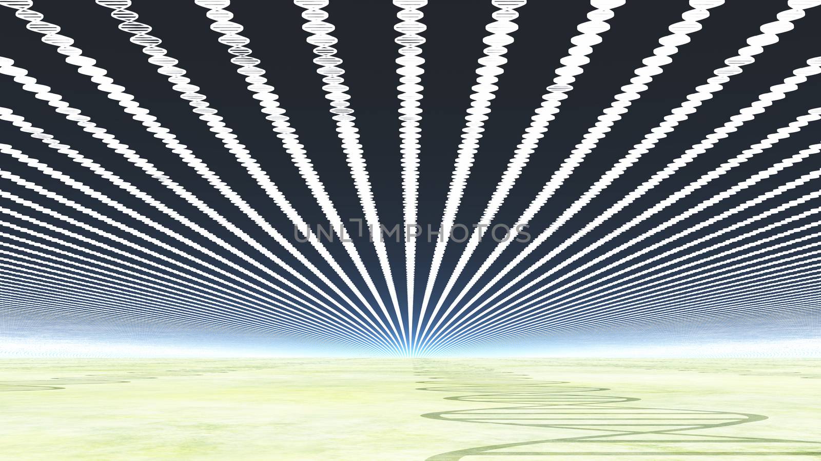 Surreal clouds. DNA strands shapes