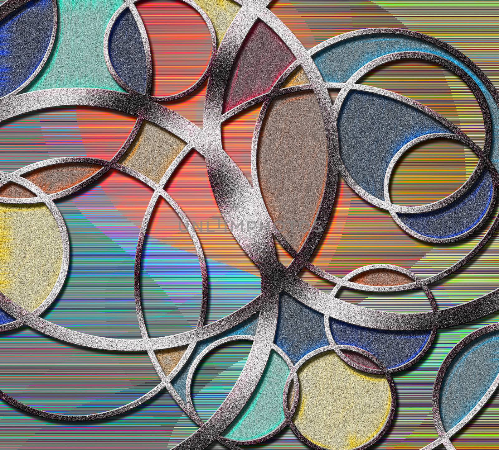 Geometric Modern Abstract. 3D rendering