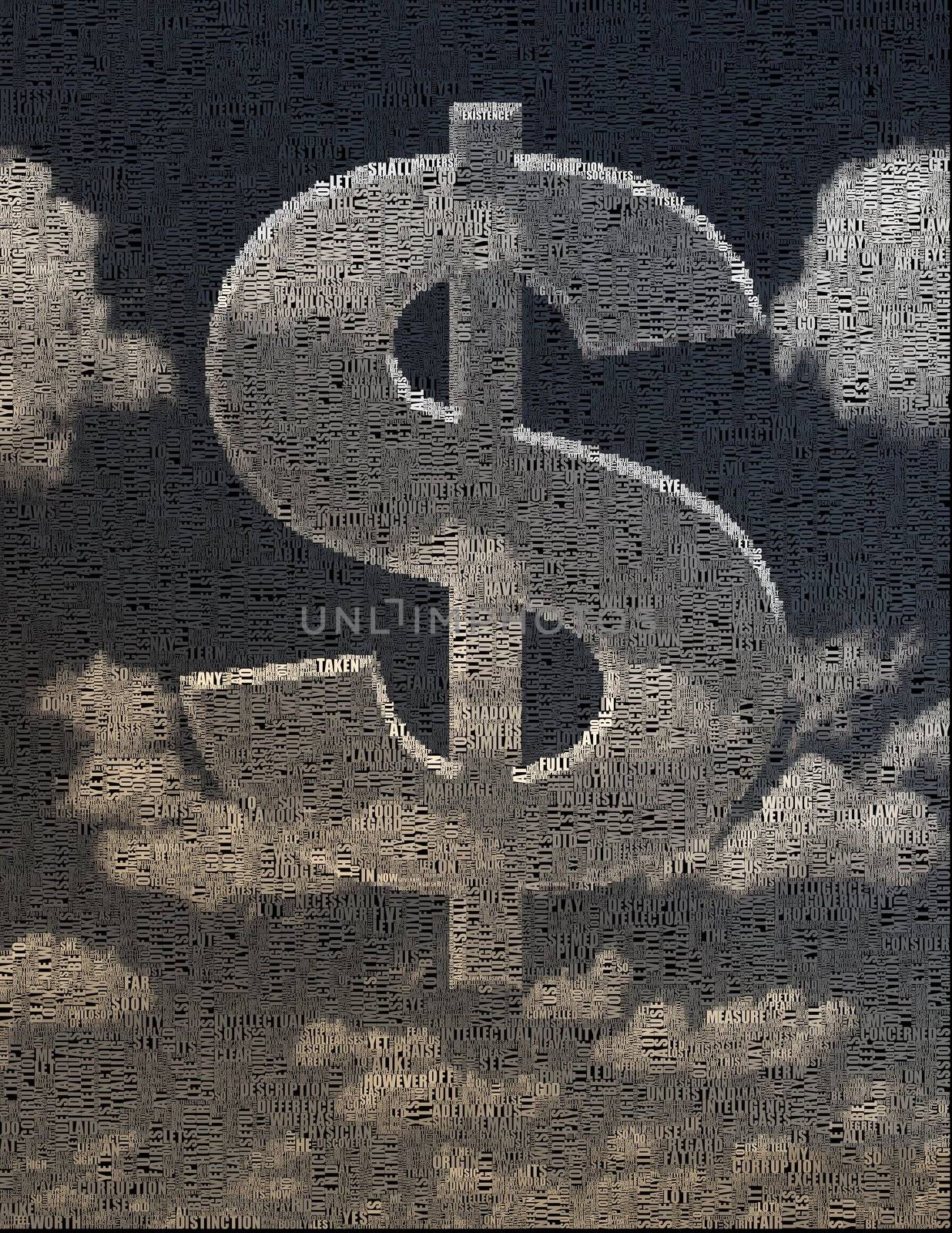 Cloud in shape of dollar sign by applesstock