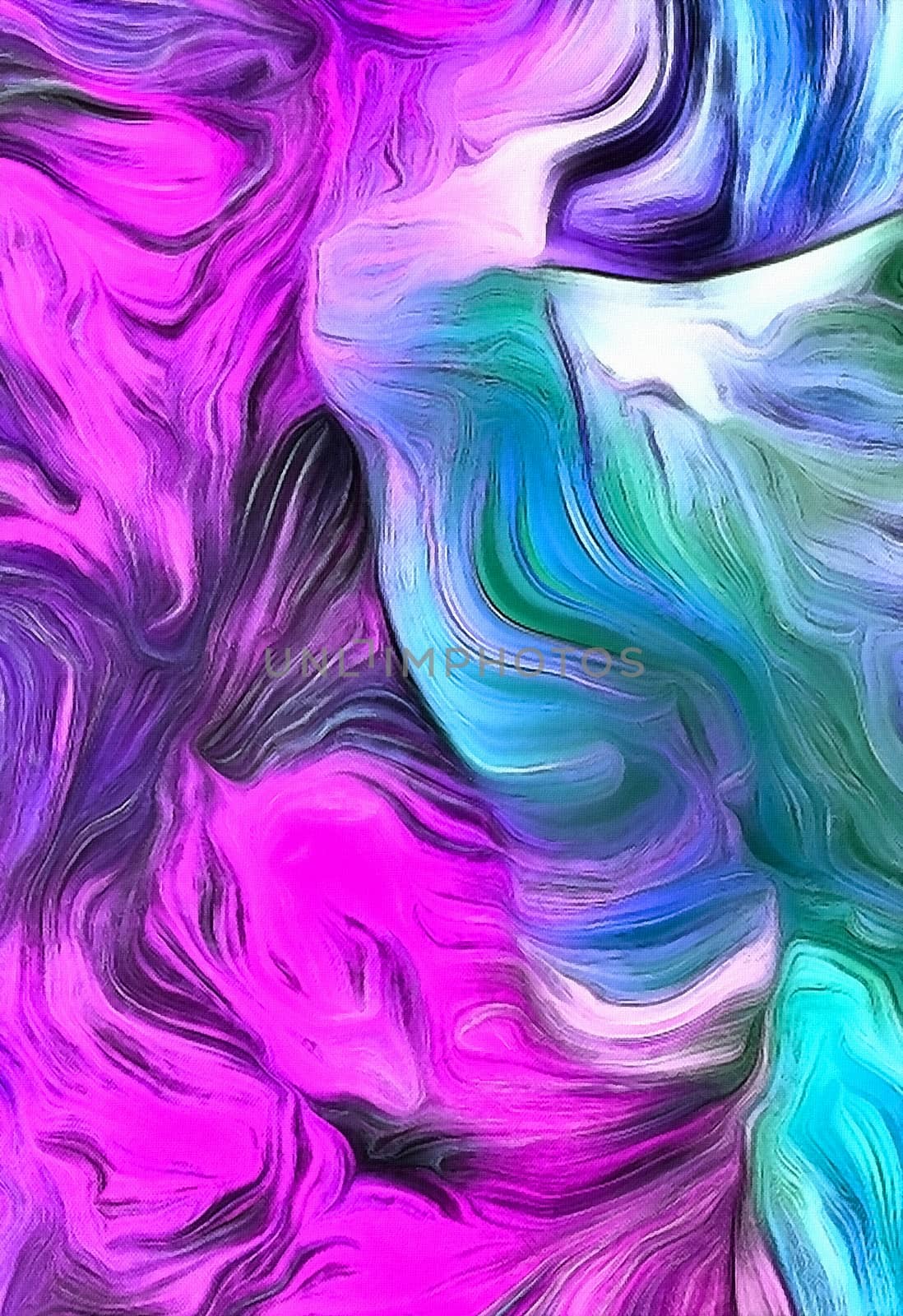 Swirling Vivid Colors Abstract. 3D rendering