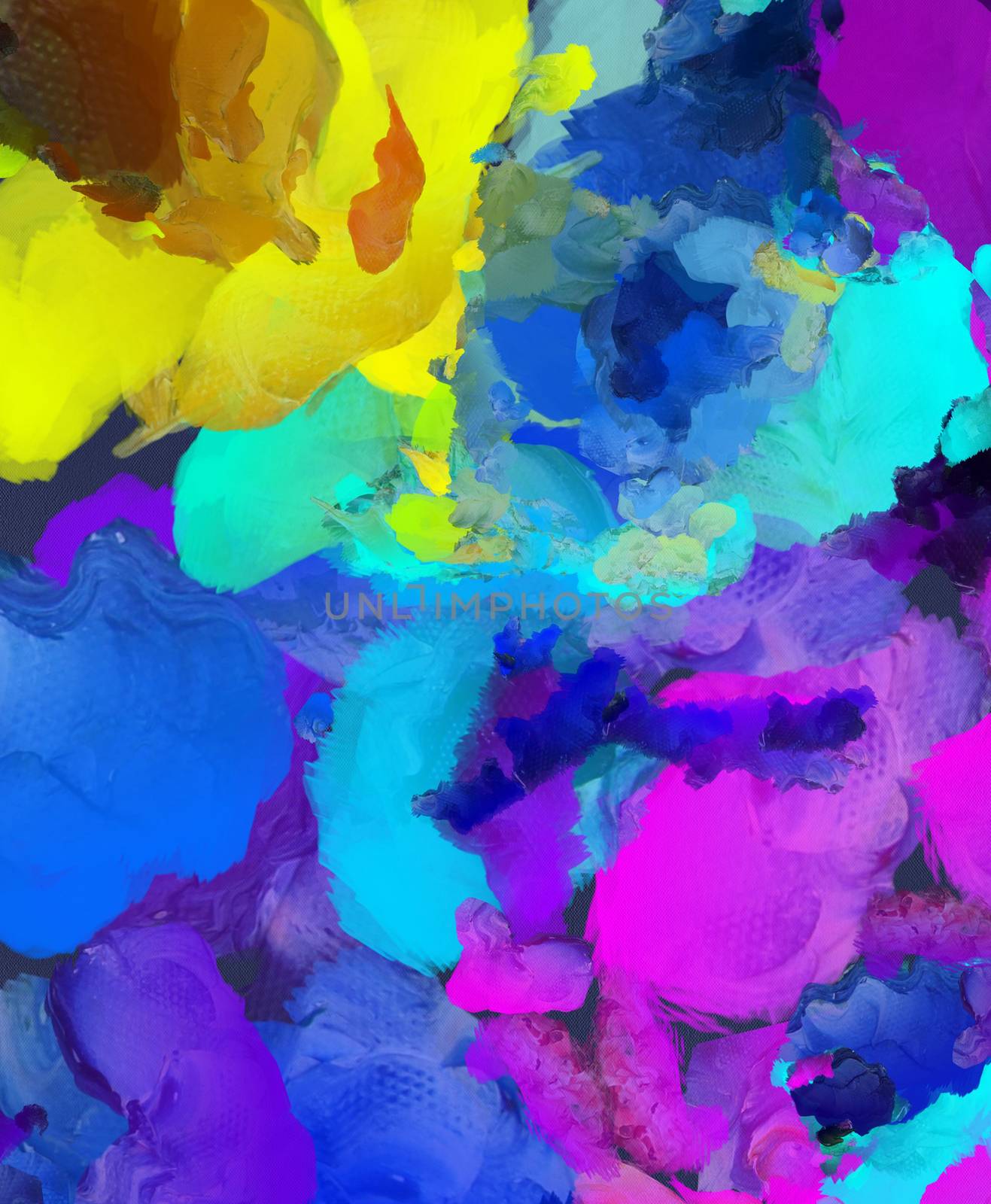 Colorful Abstract Painting. 3D rendering
