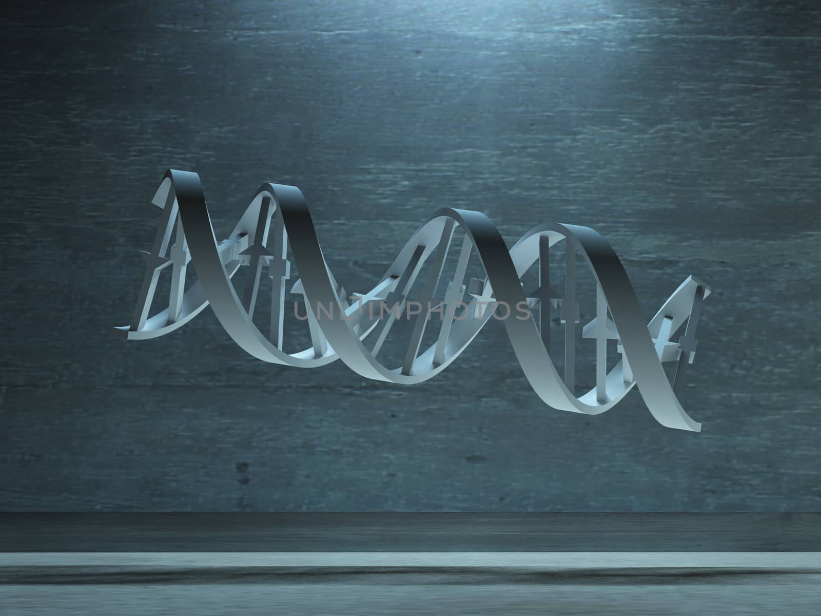 DNA Strand Model. 3D rendering
