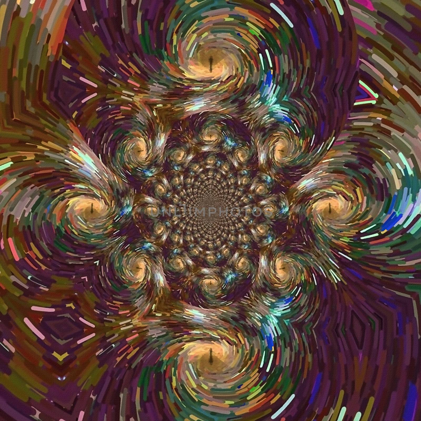 Abstract fractal. Modern digital painting. 3D rendering