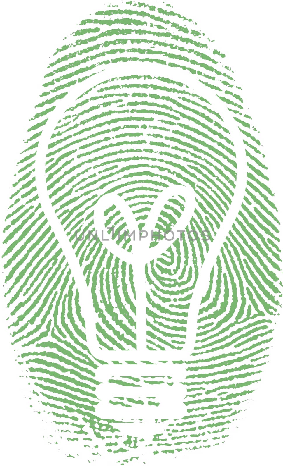 Fingerprint with bulb silhouette by applesstock