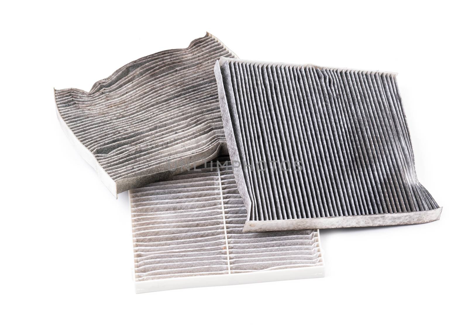 dirty car air condition filter isolated by anankkml