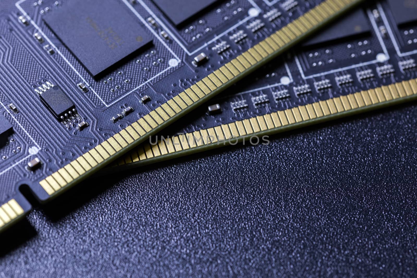 black pc memory universal dark cloesup background with selective focus.