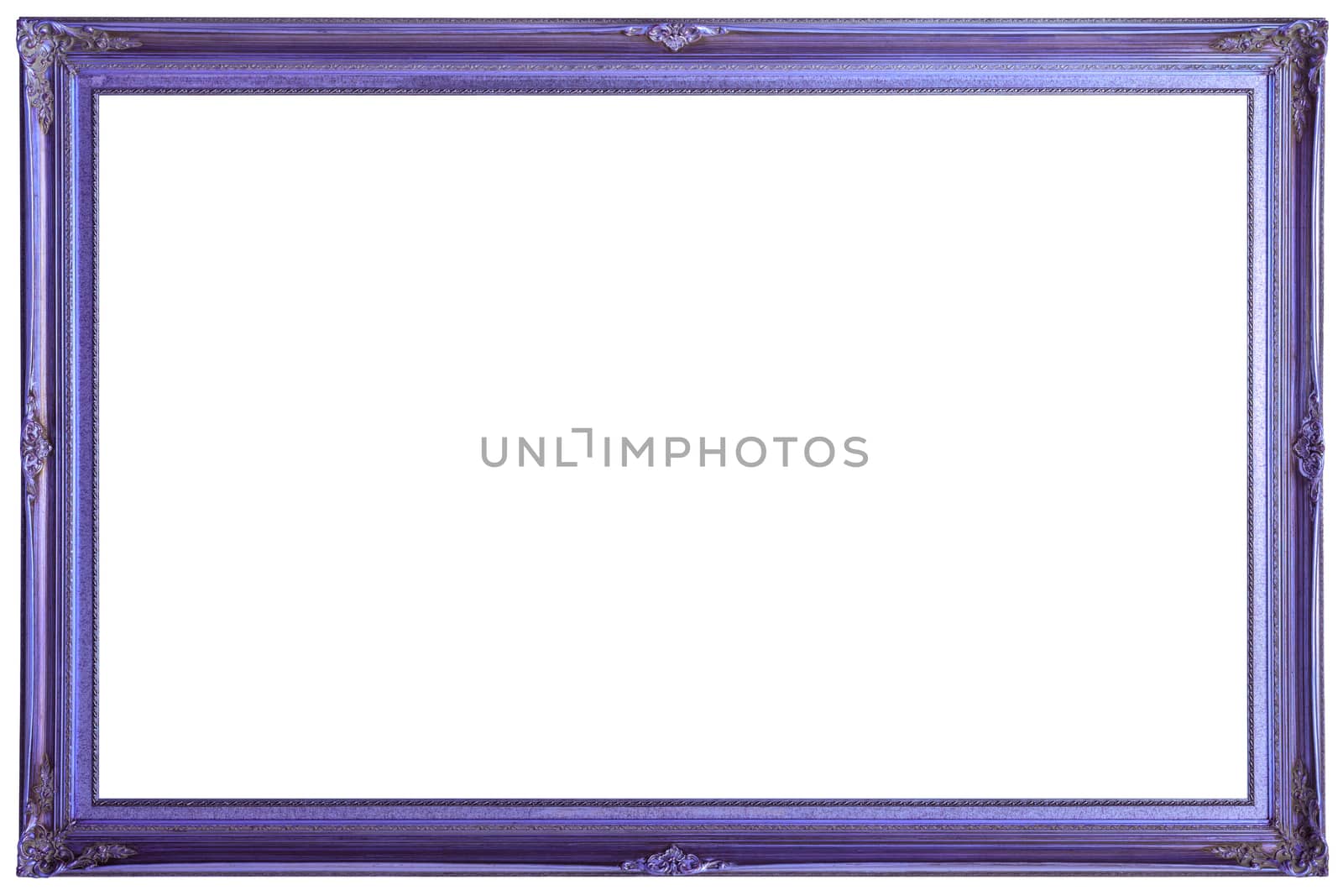 vintage purple wooden painting frame mockup isolated on white background.