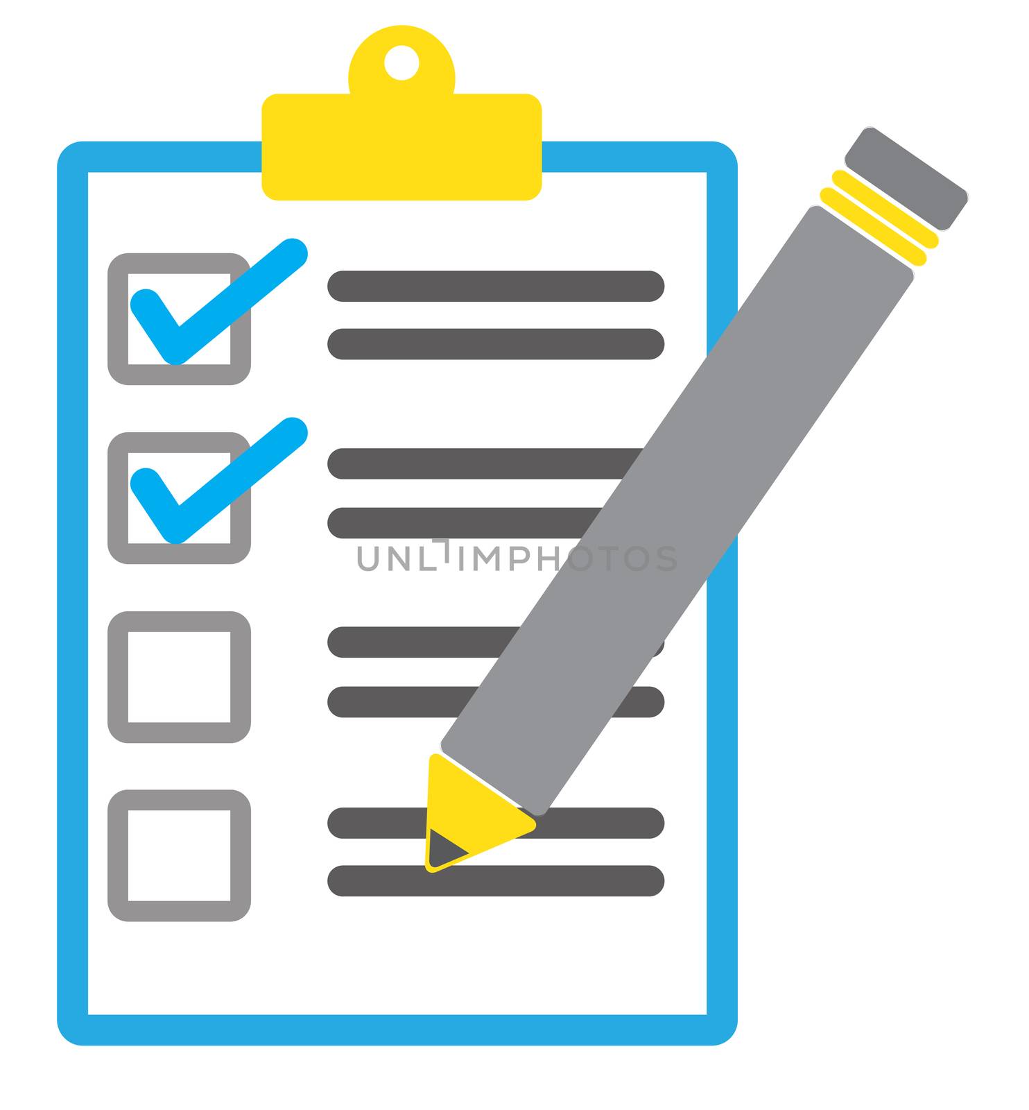 pen and checklist icon on white background. flat style. pen and checklist icon for your web site design, logo, app, UI. check mark symbol. 
