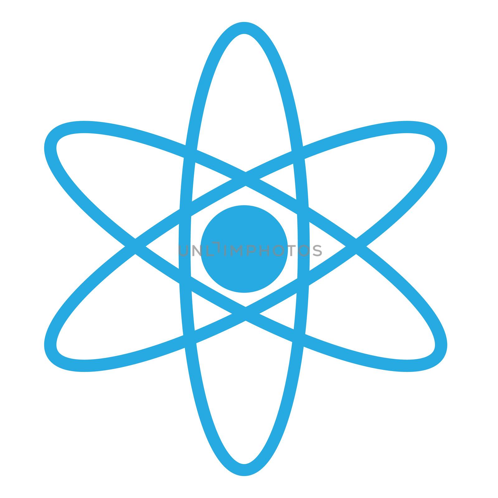 Atom icon on white background. flat style. Atom icon for your web site design, logo, app, UI. Molecule symbol. physic sign.