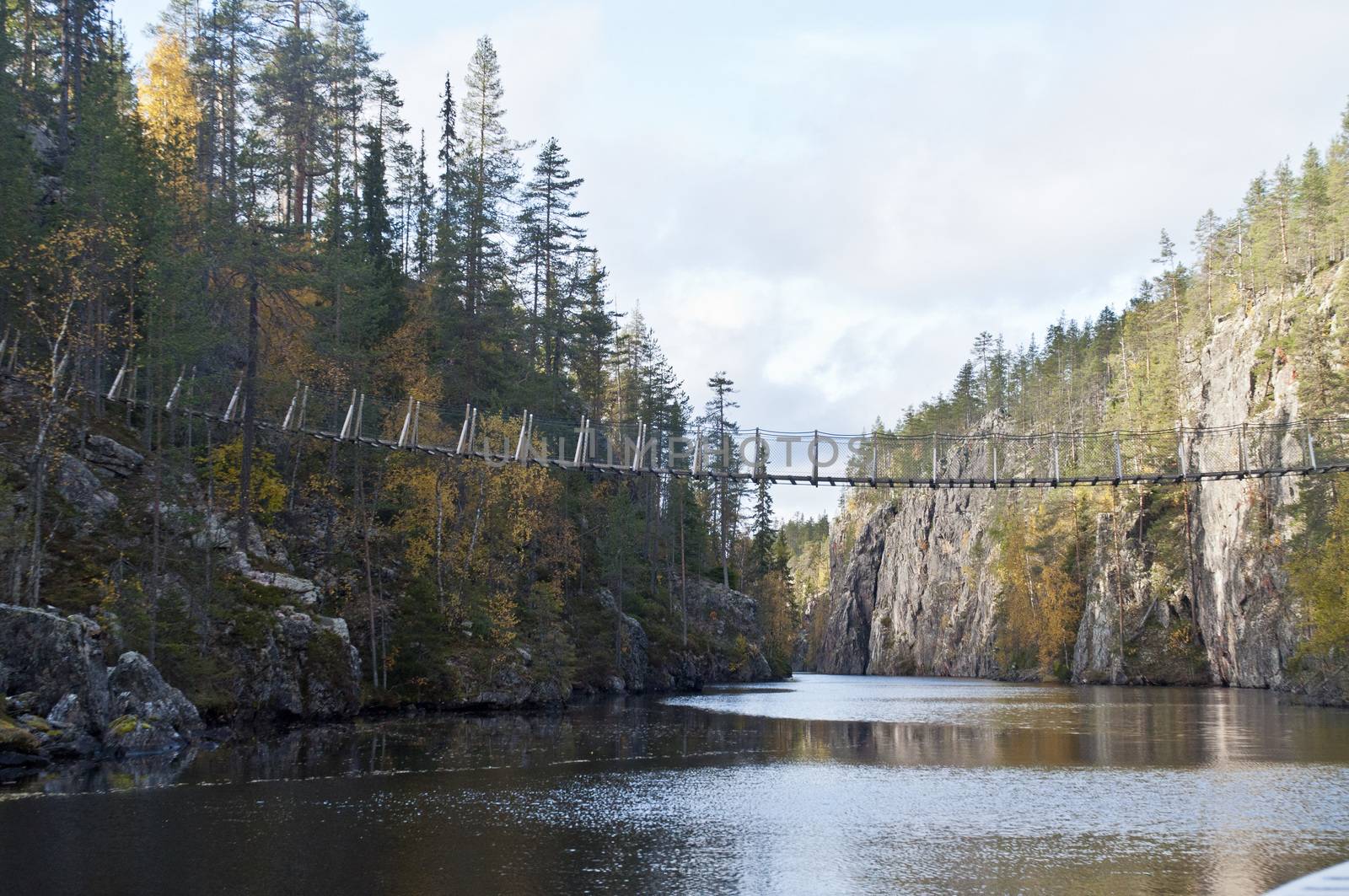 Bridge in a small canyon in a national park in East-Finland