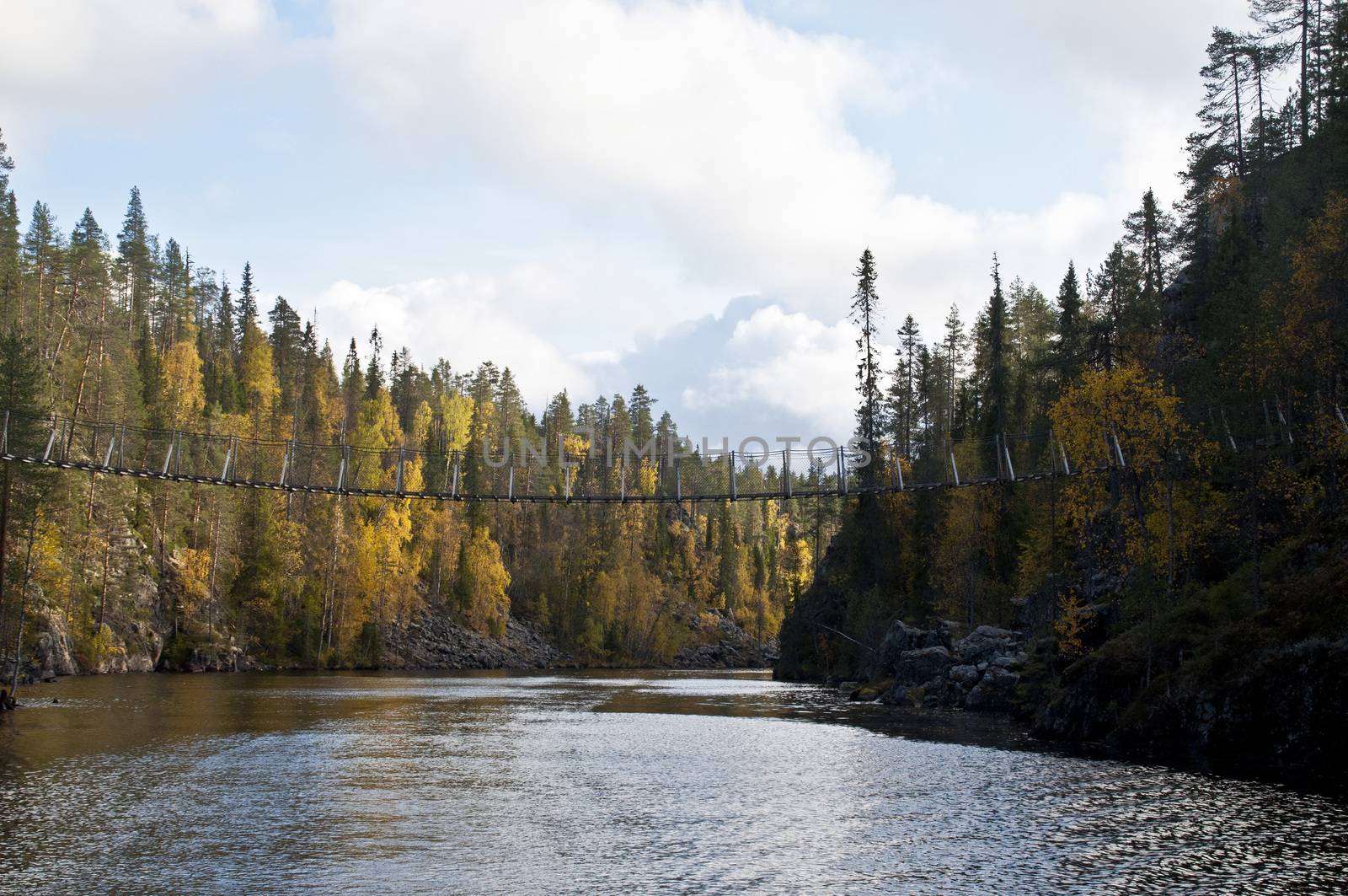 Bridge in a small canyon in a national park in East-Finland