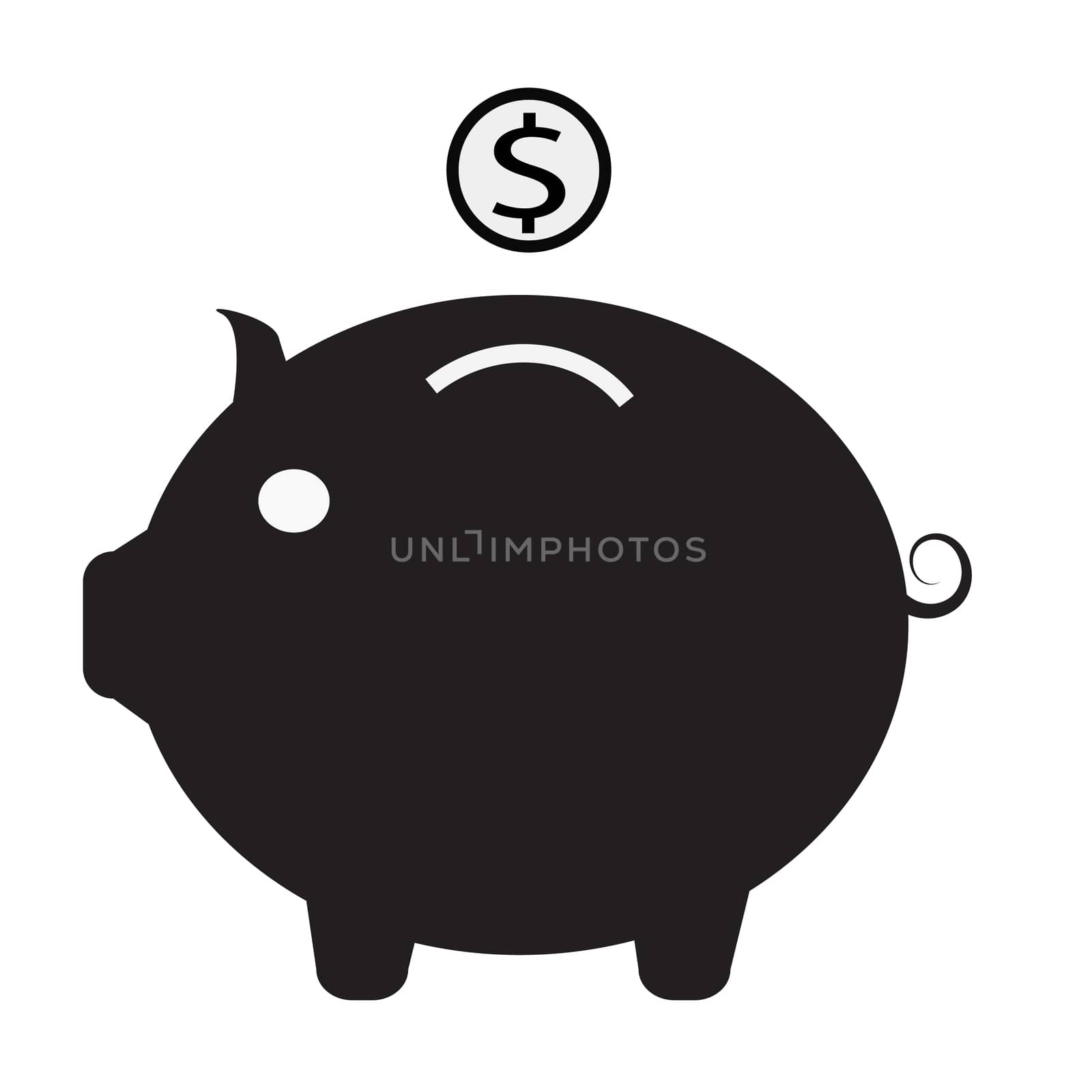 piggy bank icon on white background. flat style. piggy bank icon by suthee
