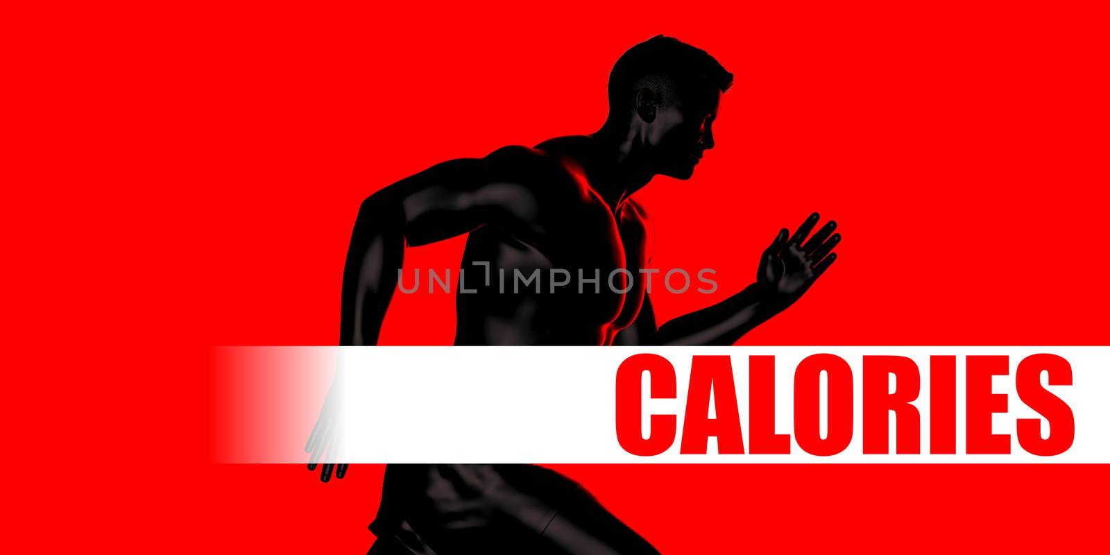Calories Concept with Fit Man Running Lifestyle