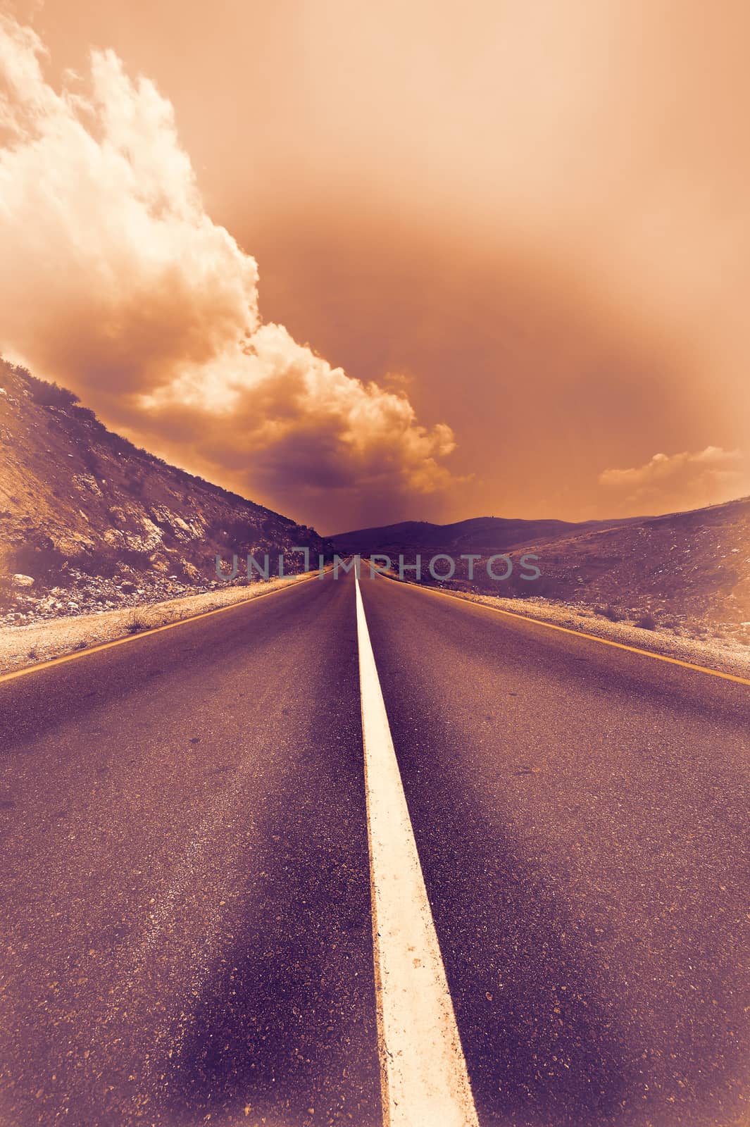 Deserted road in Israel by gkuna