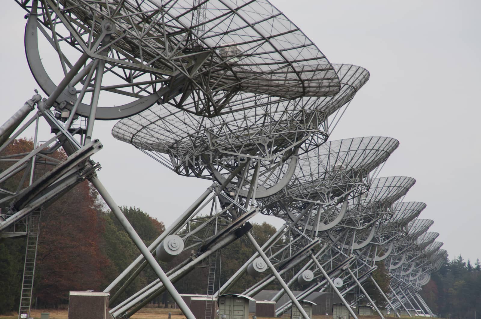 Radio telescopes near the village of Westerbork, The Netherlands.