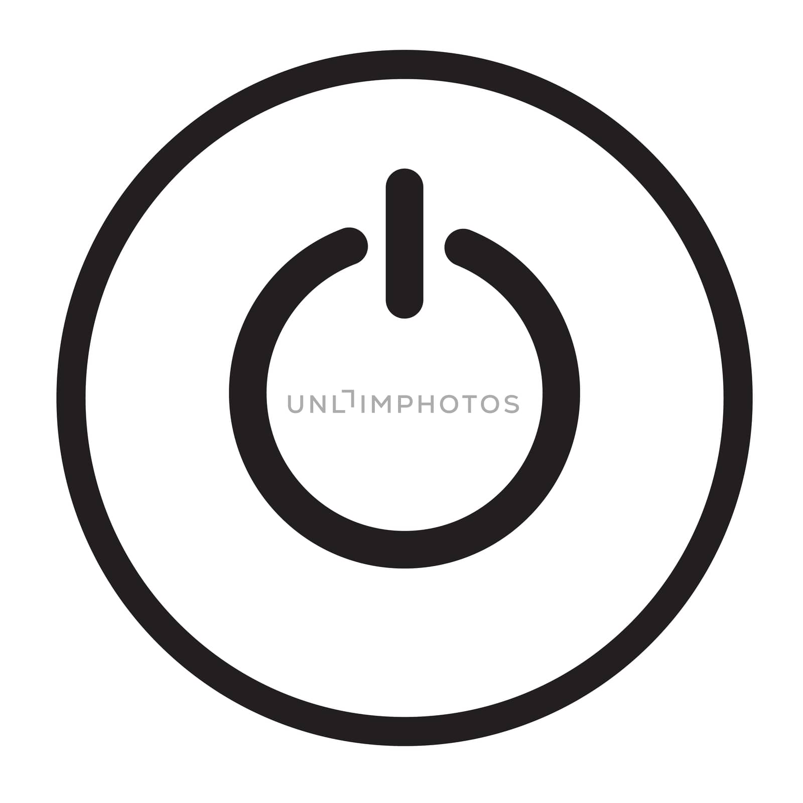 power icon on white background. flat style. power button for you by suthee
