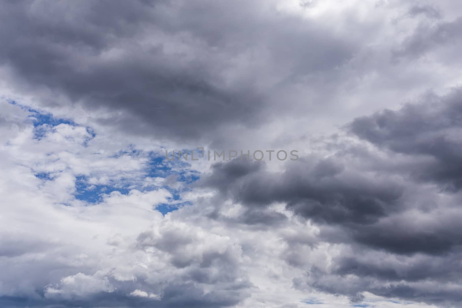 gray incoming storm clouds closeup backdrop, captured with telephoto lens