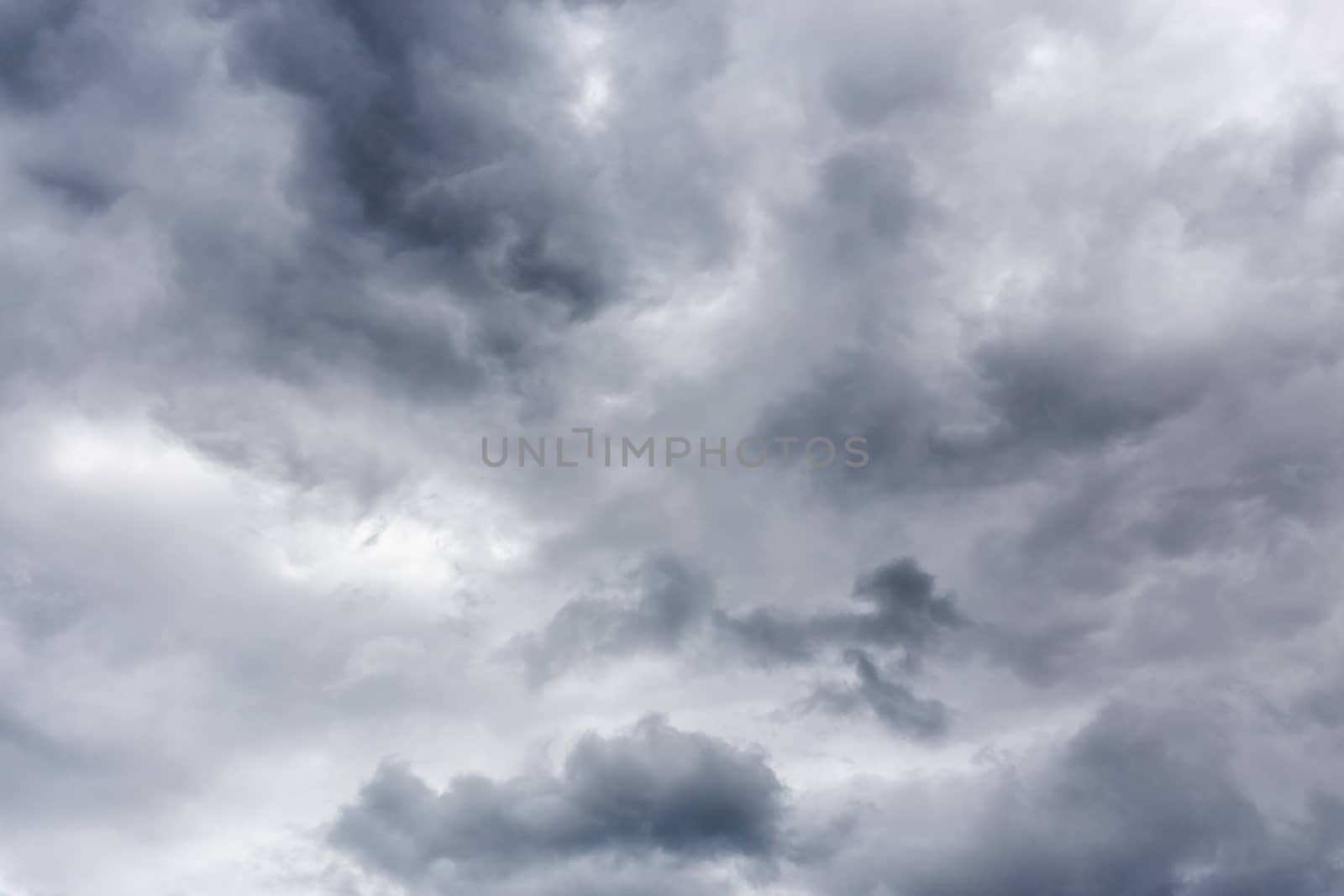 gray incoming storm clouds closeup backdrop, captured with telephoto lens