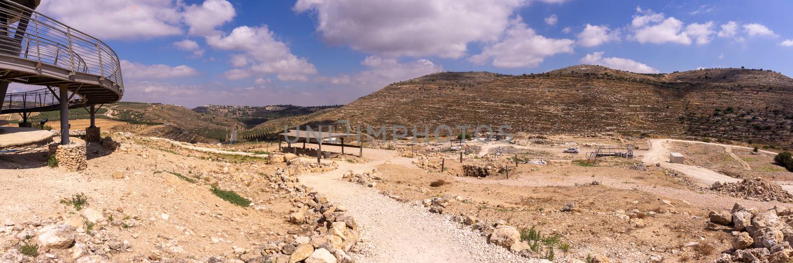 Samaria Shiloh panoramic view in summer tourism by javax
