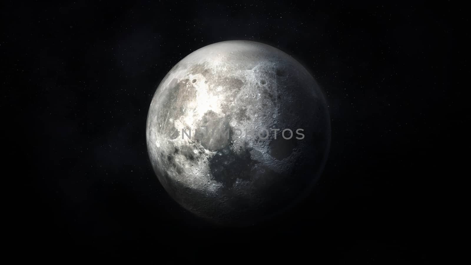 Realistic dark gray image of the moon in space. by ConceptCafe