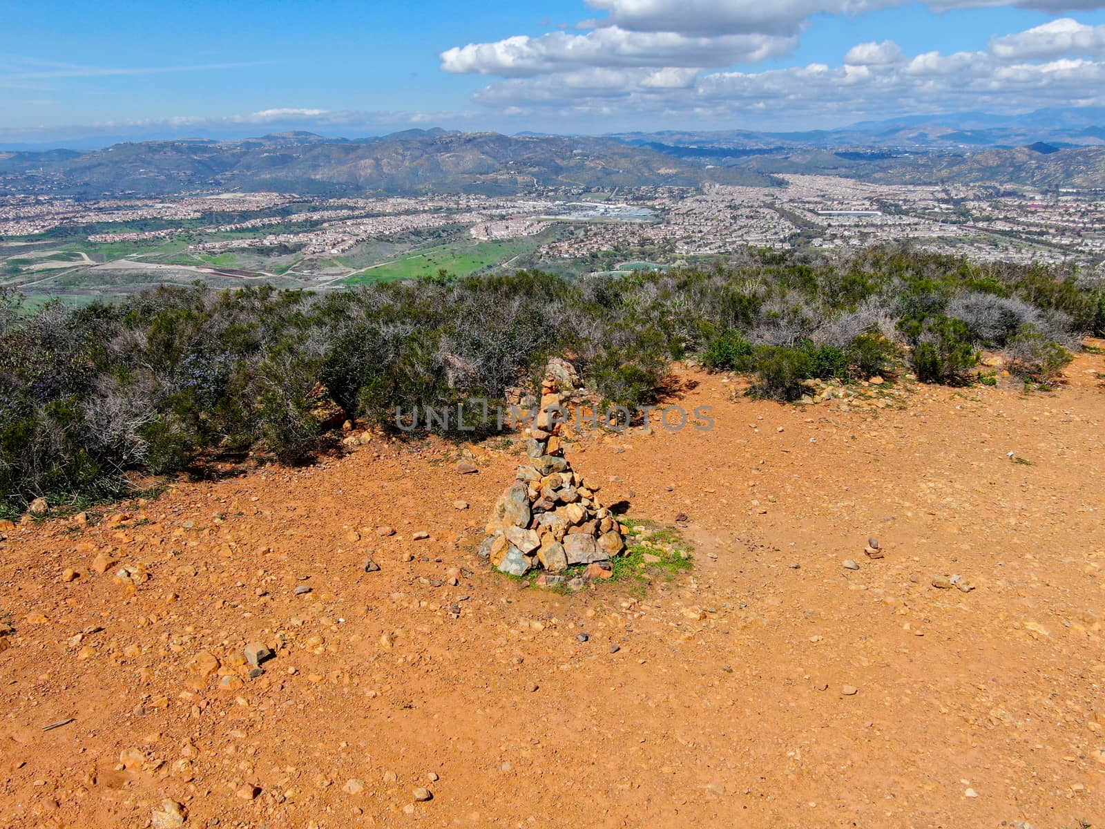 Balancing and concentration pile of rocks. Relaxation and meditation through simplicity harmony and rock balance lead to health and wellness. pile of rocks made on the top of the mountain. California